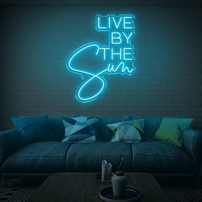 Live By The Sun Led Neon Sign Green Mixed Font Indoor Wall Art For Modern Decor | Shineneon