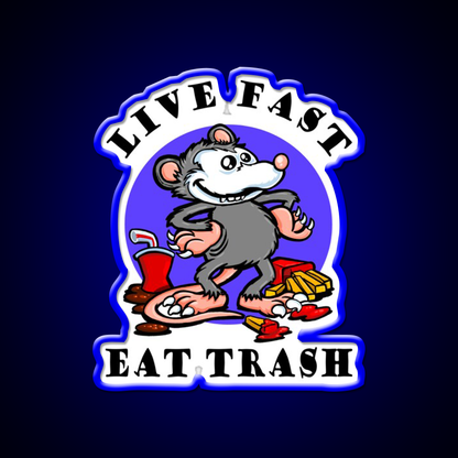 Live Fast Eat Trash Classic Fast Food Led Neon Sign For Burger Place Rgb Color