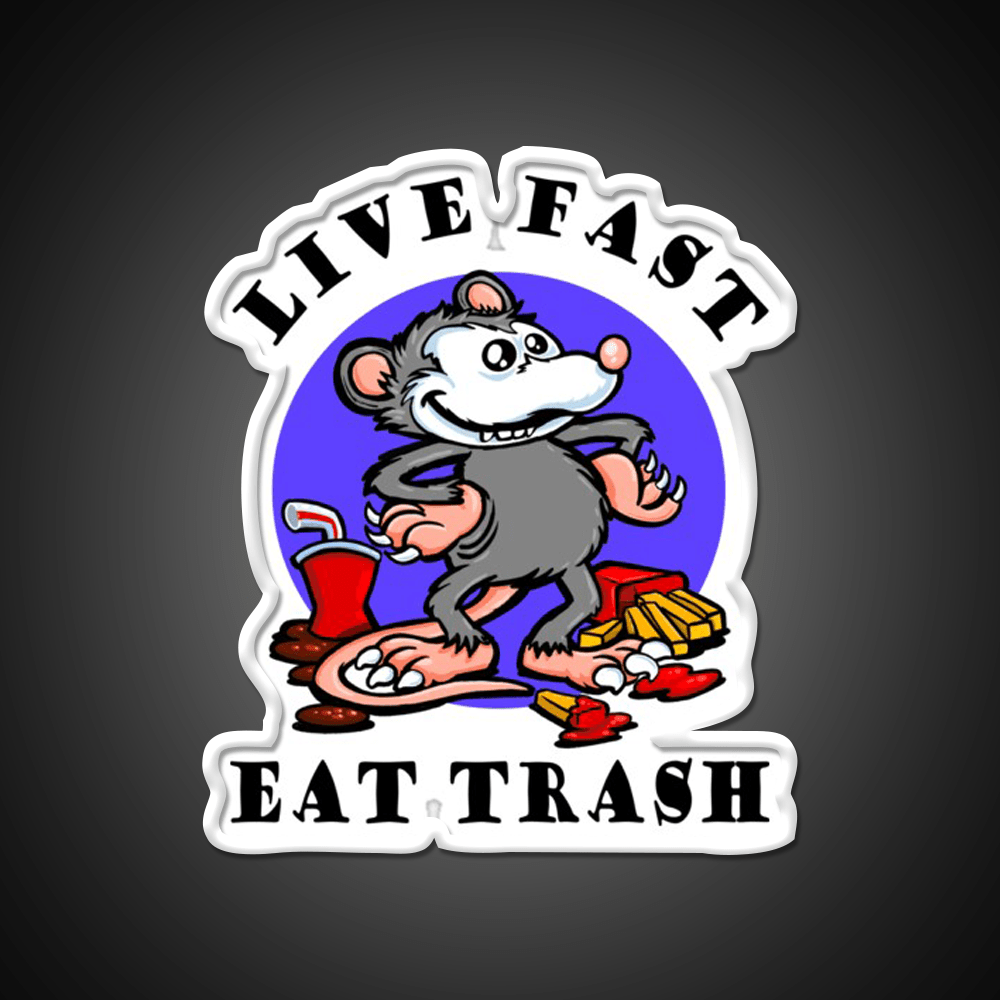 Live Fast Eat Trash Classic Fast Food Led Neon Sign For Burger Place Rgb Color - Shineneon