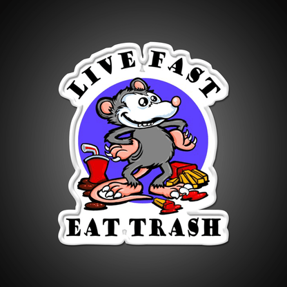 Live Fast Eat Trash Classic Fast Food Led Neon Sign For Burger Place Rgb Color - Shineneon