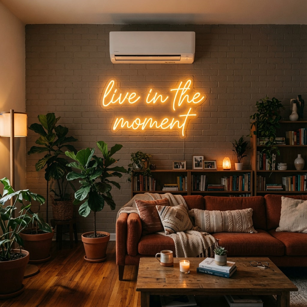 Live In The Moment LED Neon Sign - 03 Real Lifestyle Scene