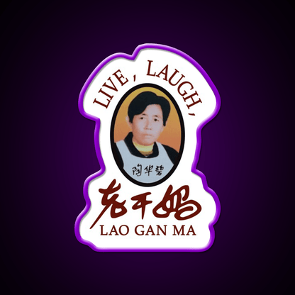 Live Laugh Lao Gan Ma Led Neon Sign Chinese Food Rgb Color - Shineneon