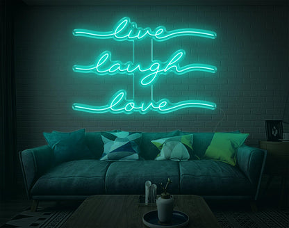 Live Laugh Love Bright Pink Handwritten Led Neon Sign For Home Decor | Shineneon