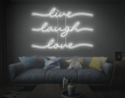 Live Laugh Love Bright Pink Handwritten Led Neon Sign For Home Decor | Shineneon