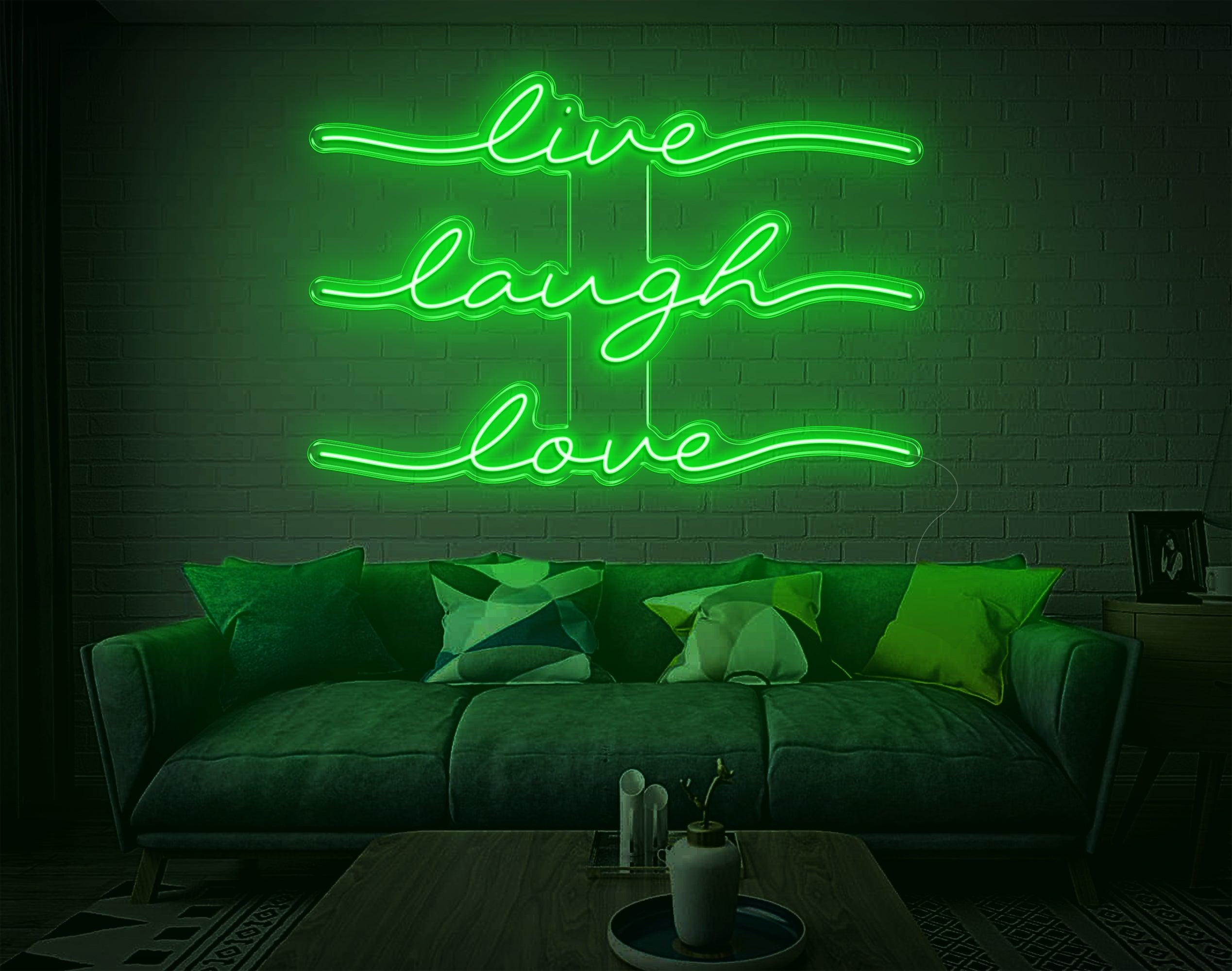 Live Laugh Love Bright Pink Handwritten Led Neon Sign For Home Decor | Shineneon