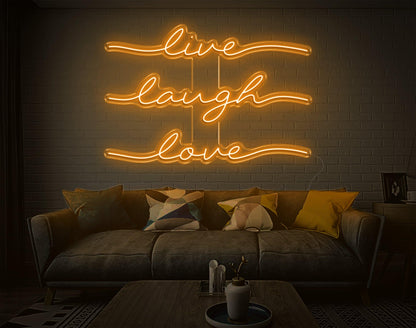 Live Laugh Love Bright Pink Handwritten Led Neon Sign For Home Decor | Shineneon