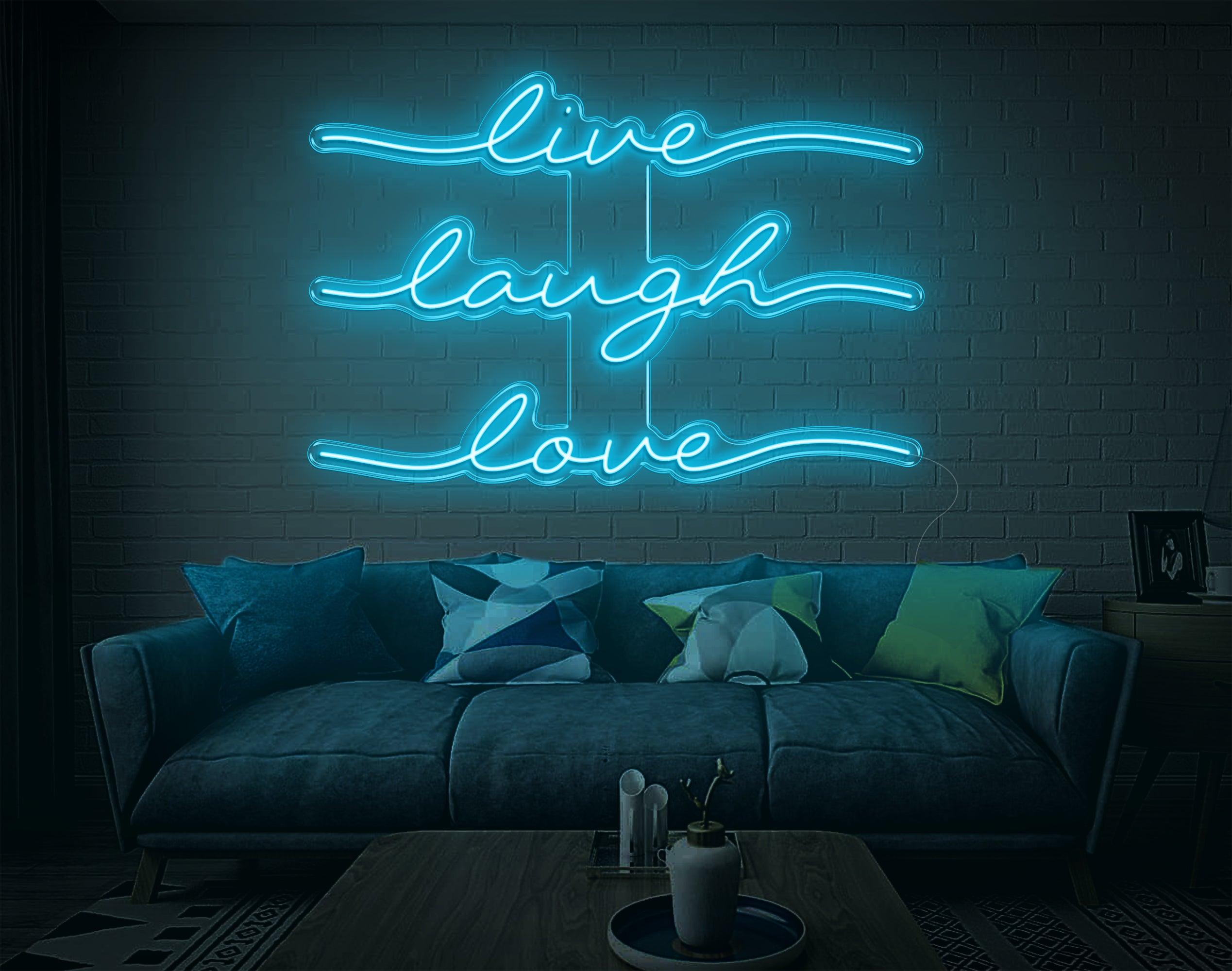 Live Laugh Love Bright Pink Handwritten Led Neon Sign For Home Decor | Shineneon