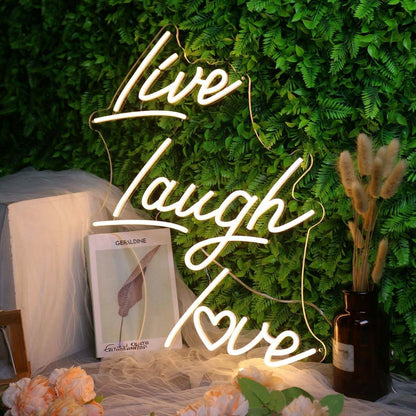 Live Laugh Love Yellow Led Neon Sign - Shineneon