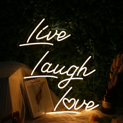 Live Laugh Love Yellow Led Neon Sign - Shineneon
