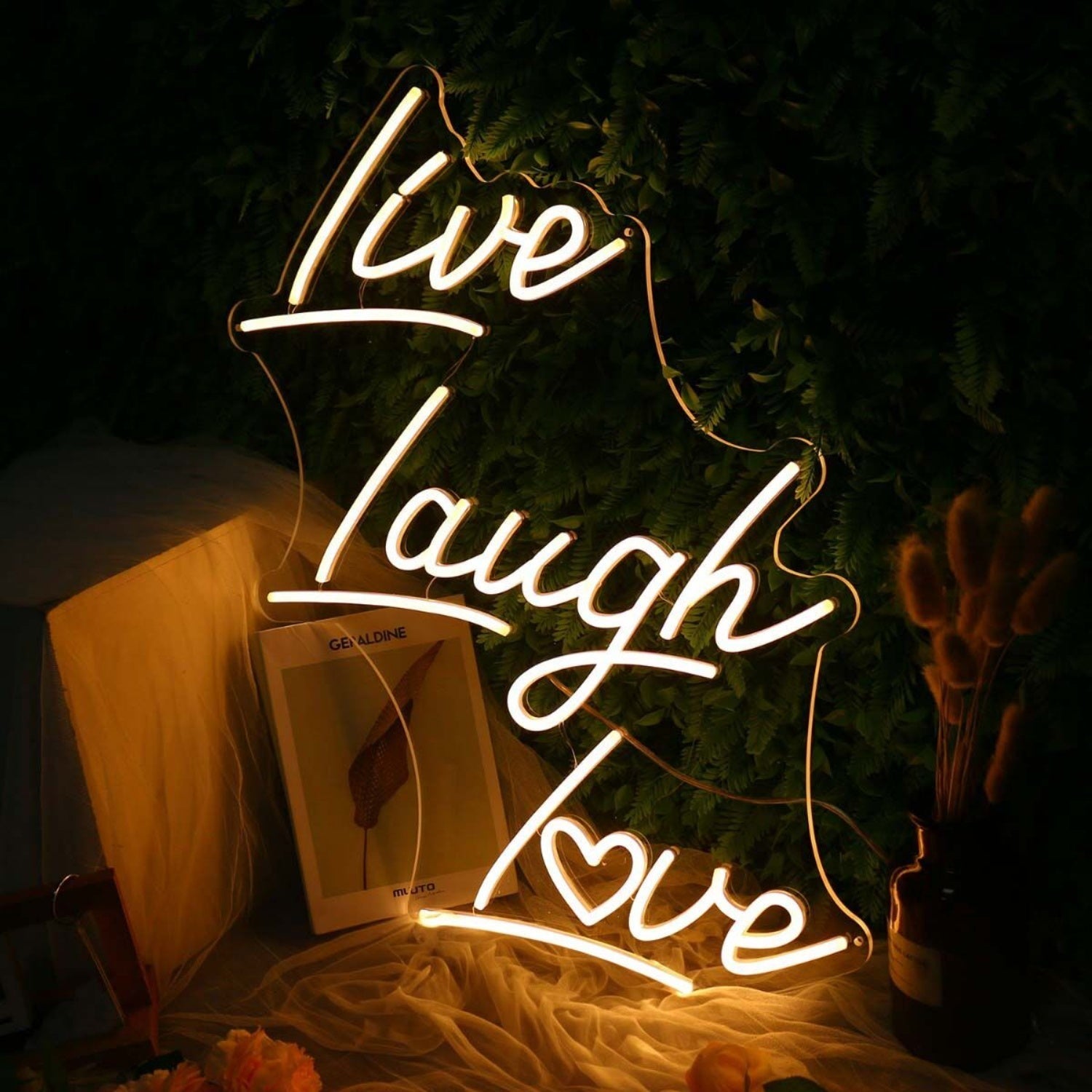 Live Laugh Love Yellow Led Neon Sign - Shineneon