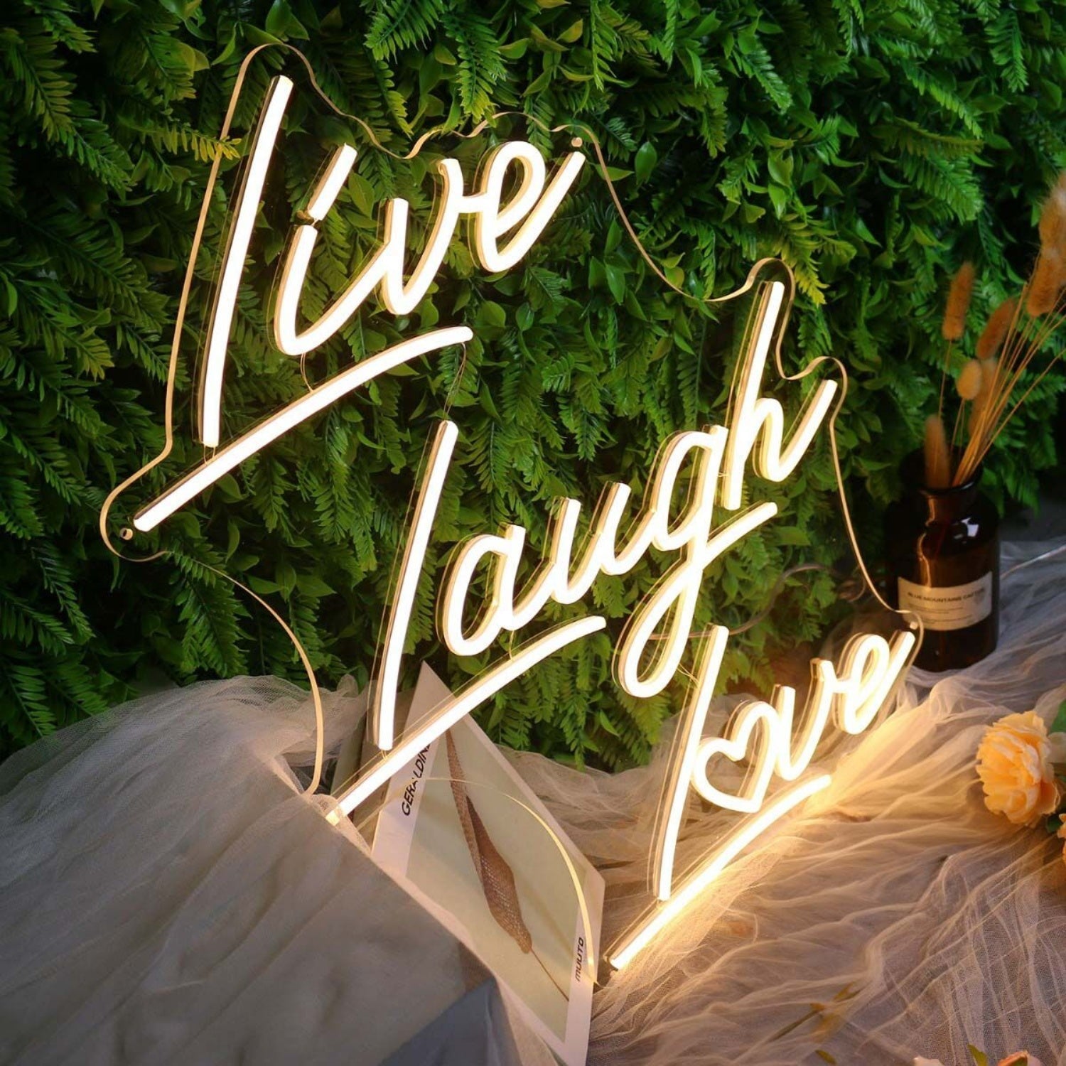 Live Laugh Love Yellow Led Neon Sign - Shineneon
