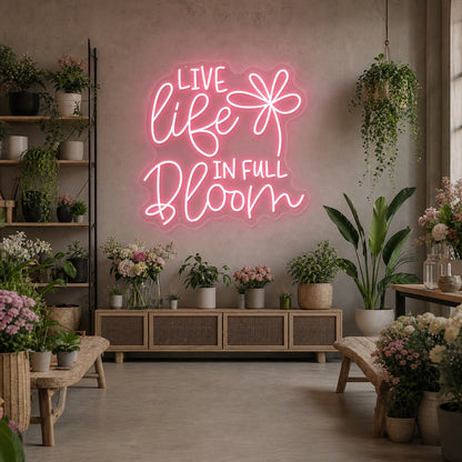 Live Life LED Neon Sign Home Garage Wall Decoration size image