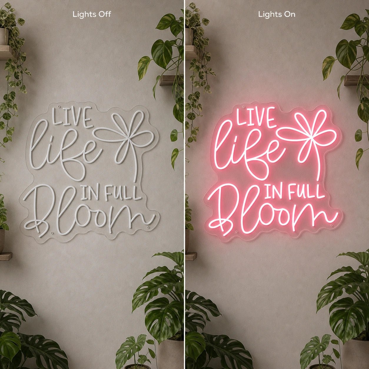Live Life LED Neon Sign Home Garage Wall Decoration - Shineneon
