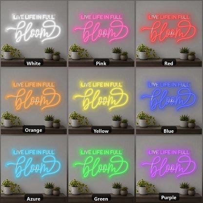 Live Life Wall Decor LED Neon Sign Garage Neon Sign color grid