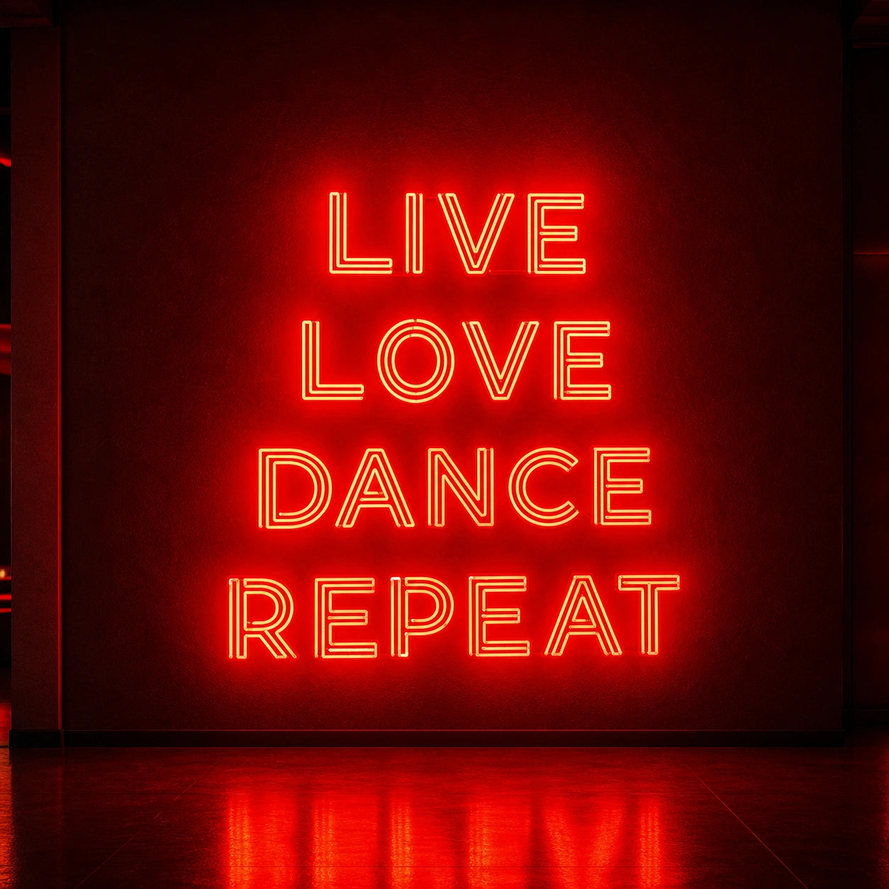 Live Love Dance Repeat LED Neon Sign Garage Neon Sign high-converting product image