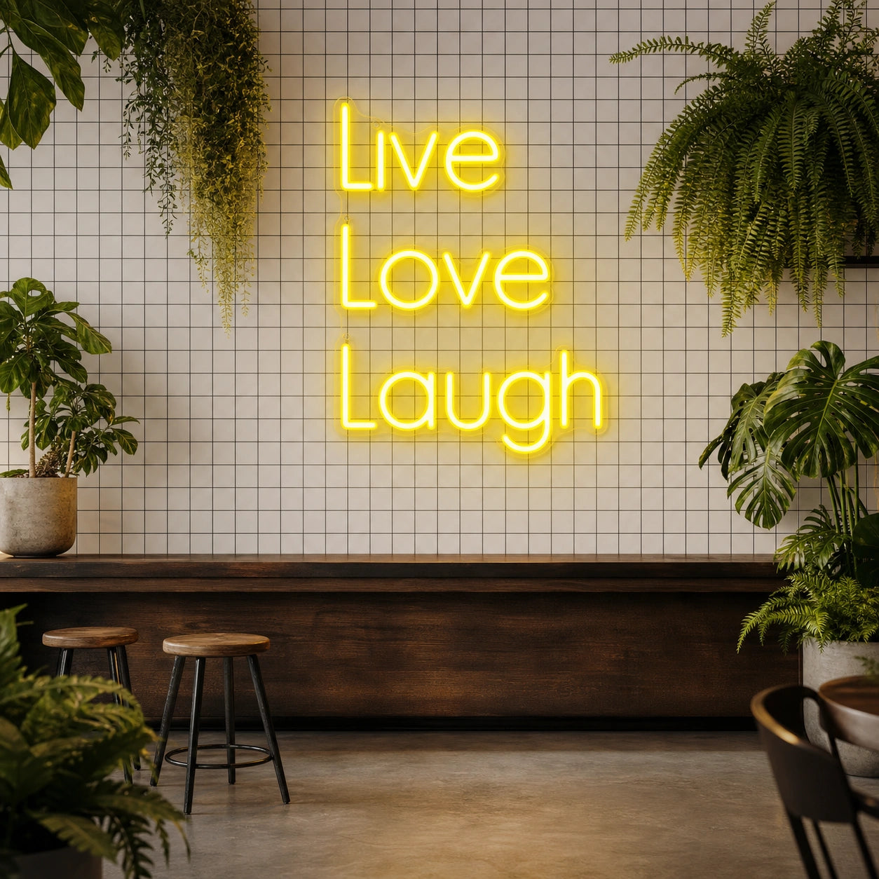 Live Love Laugh LED Neon Sign Garage Neon Sign size image