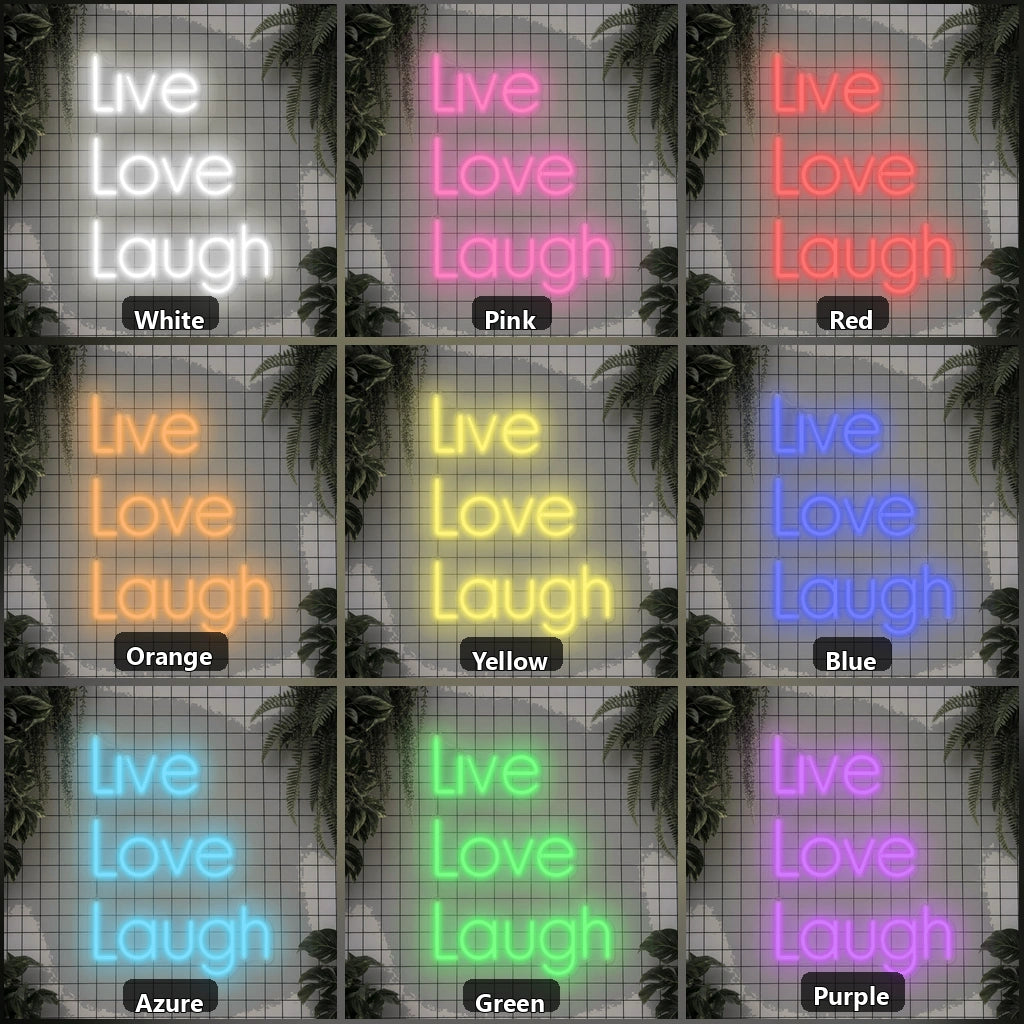 Live Love Laugh LED Neon Sign Garage Neon Sign color grid