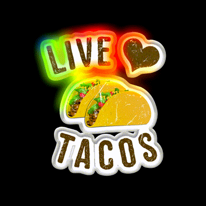 Live Love Taco Led Neon Sign Mexican Food Sign Rgb Color - LED neon sign close-up detail