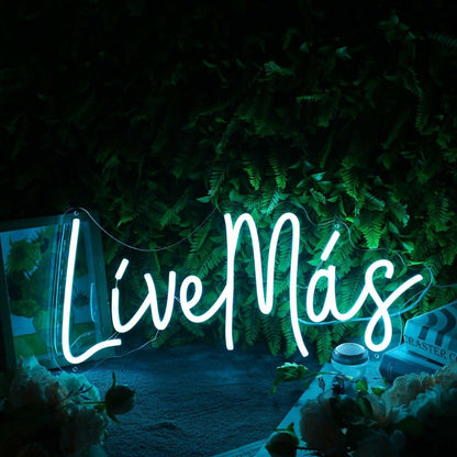 Live Mas Blue Led Neon Sign - Shineneon