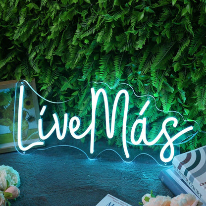Live Mas Blue Led Neon Sign - Shineneon