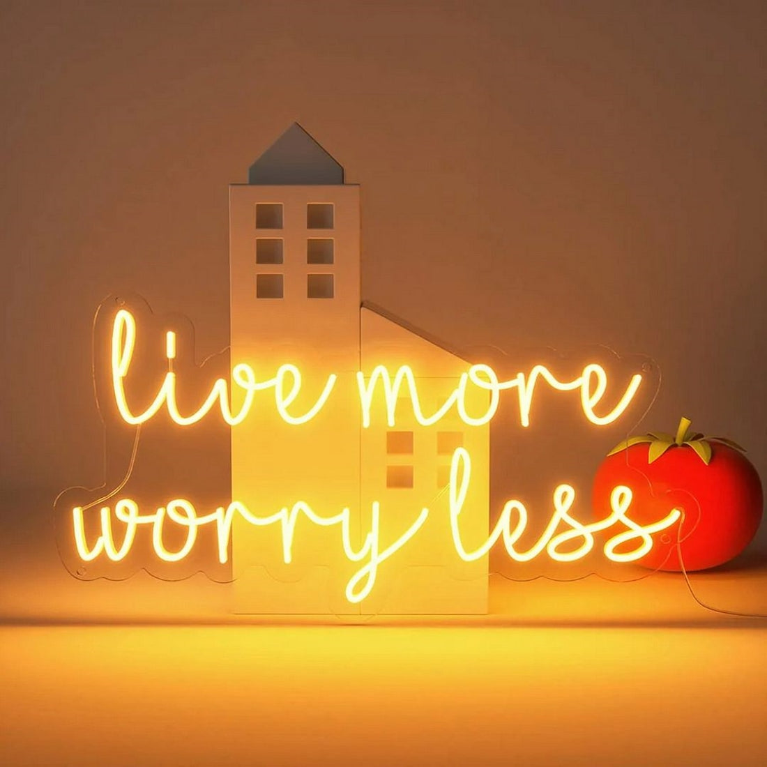 Live More Worry Less Led Sign Business Neon Signs Wall Art