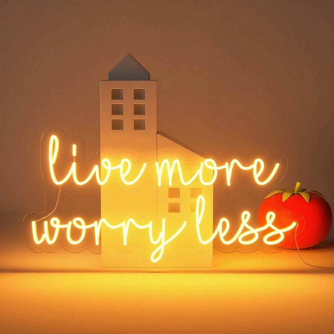Live More Worry Less Led Sign Business Neon Signs Wall Art - Shineneon