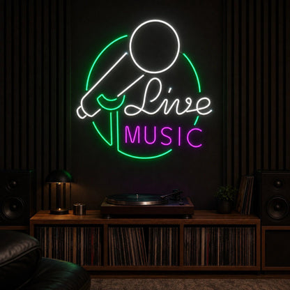 Live Music Business Wall Art LED Neon Sign - Shineneon