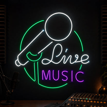 Live Music Business Wall Art LED Neon Sign Garage Neon Sign high-converting product image