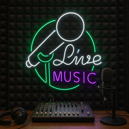 Live Music Business Wall Art LED Neon Sign Garage Neon Sign real lifestyle scene