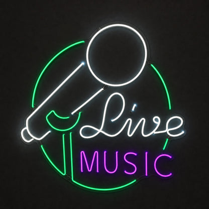 Live Music Business Wall Art LED Neon Sign Garage Neon Sign main product image