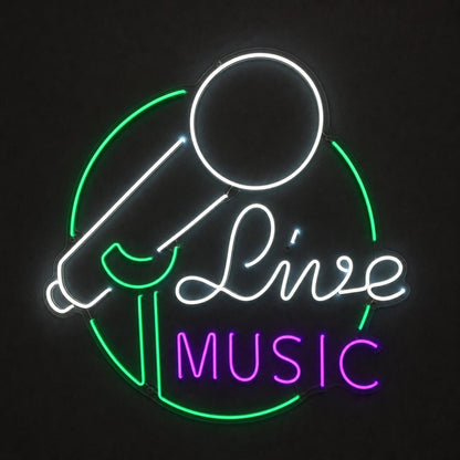 Live Music Business Wall Art LED Neon Sign Man Cave Neon Sign - Shineneon