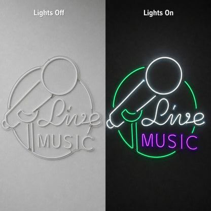 Live Music Business Wall Art LED Neon Sign Man Cave Neon Sign - Shineneon