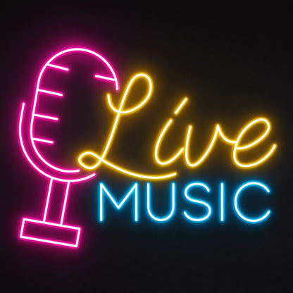 Live Music Business Wall Decor LED Neon Sign main product image