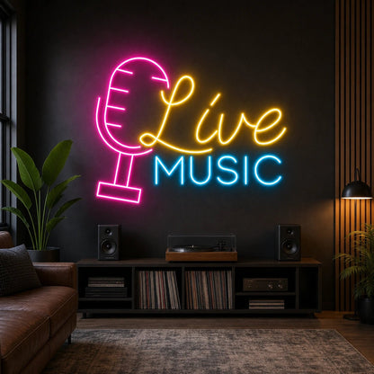 Live Music Business Wall Decor LED Neon Sign - Shineneon