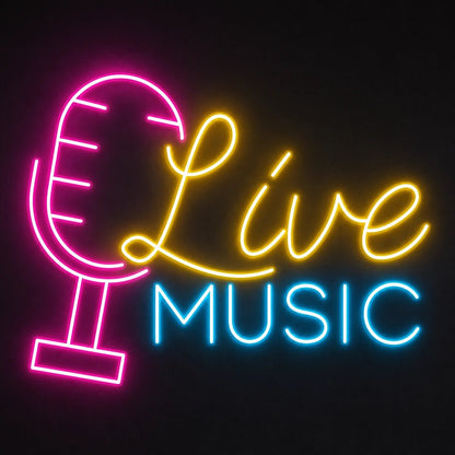 Live Music Business Wall Decor LED Neon Sign - Shineneon