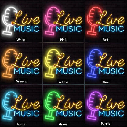 Live Music Business Wall Decor LED Neon Sign Garage Neon Sign color grid