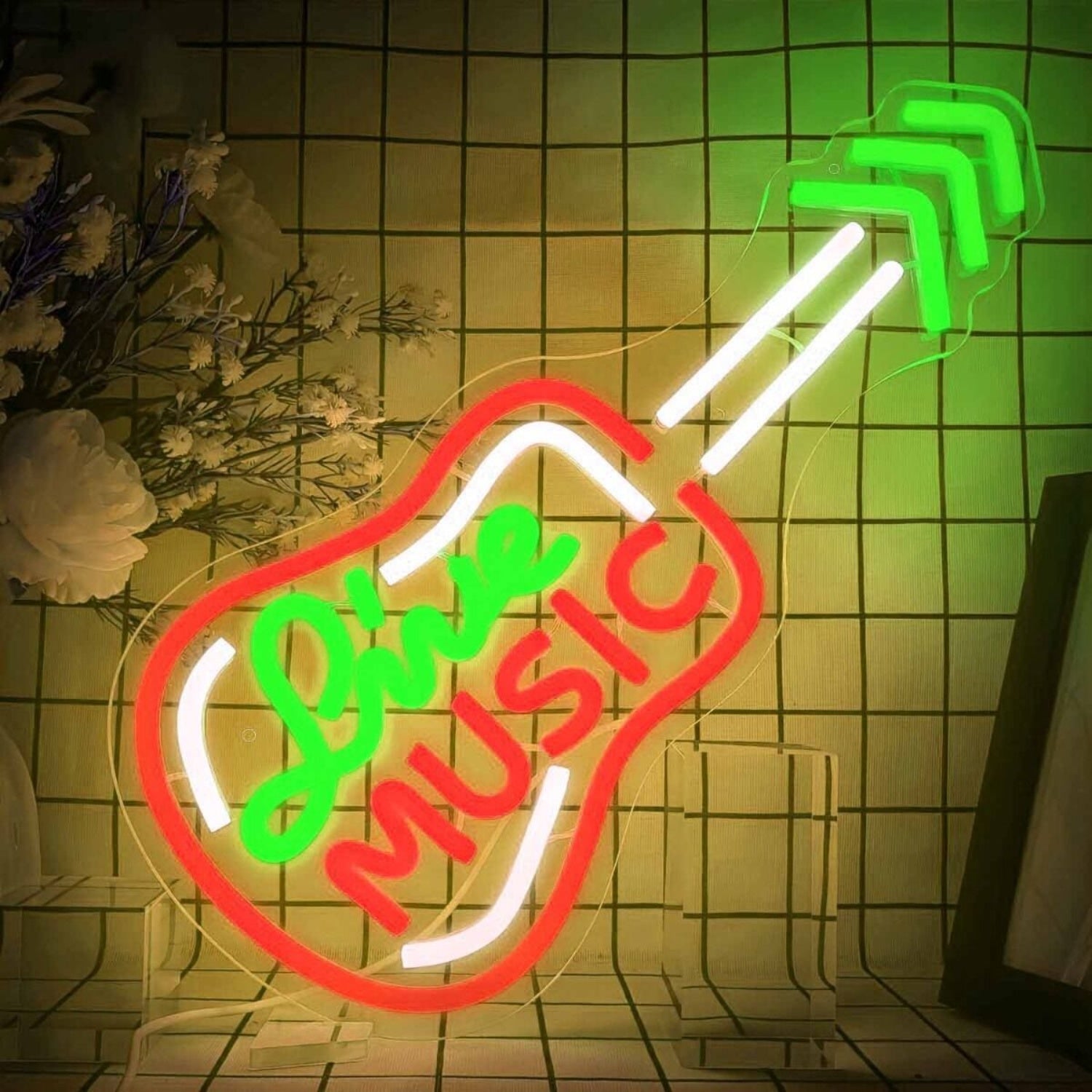 Live Music Electric Guitar Led Neon Sign | Shineneon
