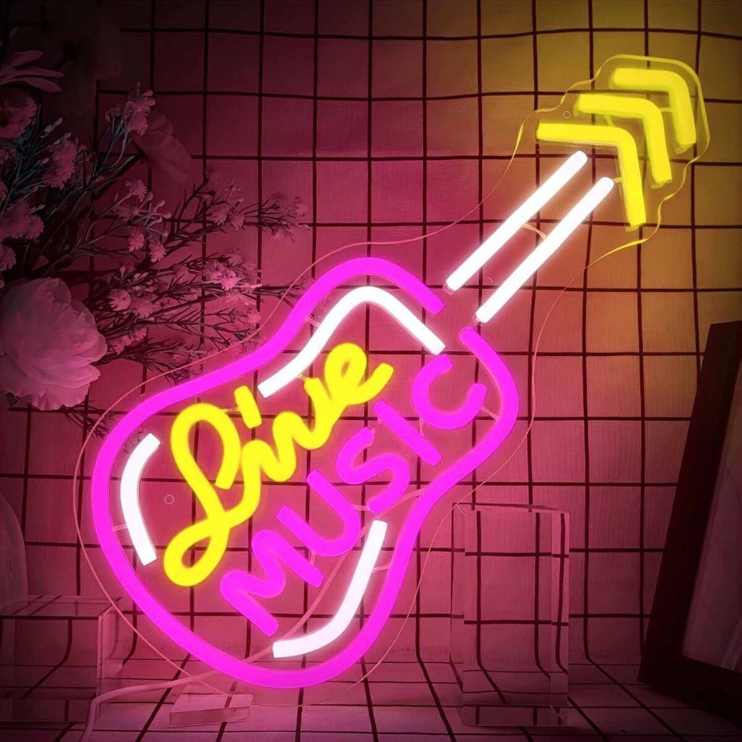 Live Music Electric Guitar Led Neon Sign | Shineneon