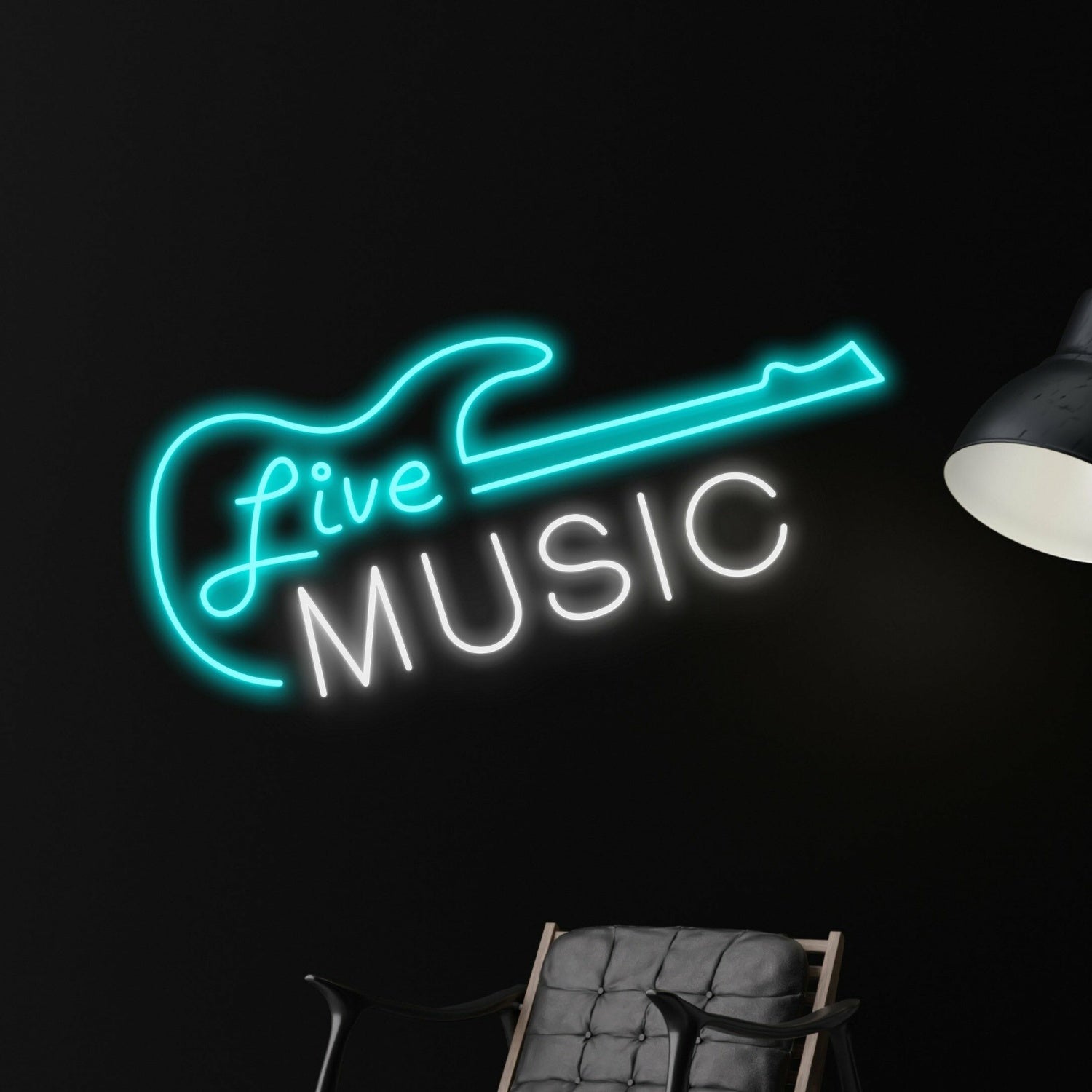 Live Music Electric Guitar Led Sign Coffee Music Decor Guitar | Shineneon
