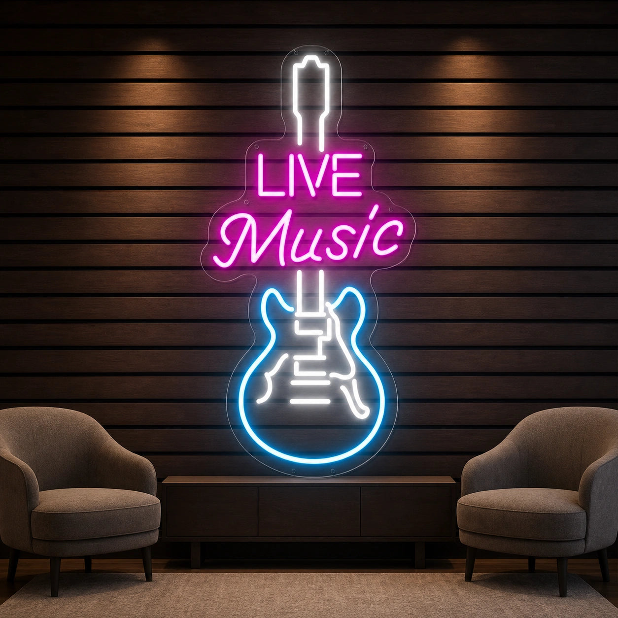 Live Music Hospitality Wall Decor LED Neon Sign Man Cave Neon Sign real lifestyle scene