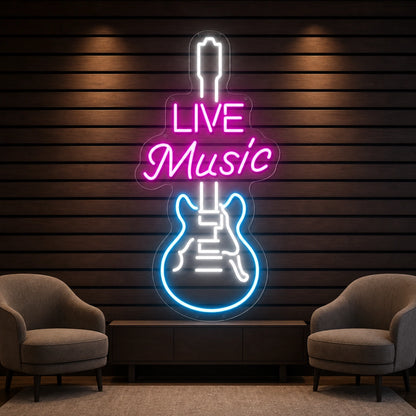 Live Music Hospitality Wall Decor LED Neon Sign Man Cave Neon Sign real lifestyle scene
