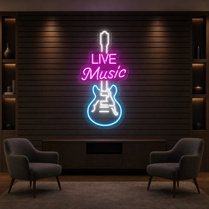 Live Music Hospitality Wall Decor LED Neon Sign Man Cave Neon Sign size image