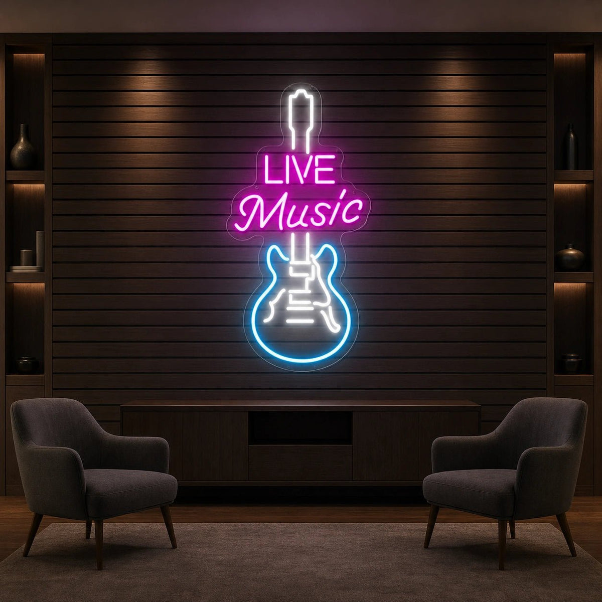 Live Music Hospitality Wall Decor LED Neon Sign Man Cave Neon Sign - Shineneon