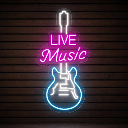 Live Music Hospitality Wall Decor LED Neon Sign Man Cave Neon Sign - Shineneon