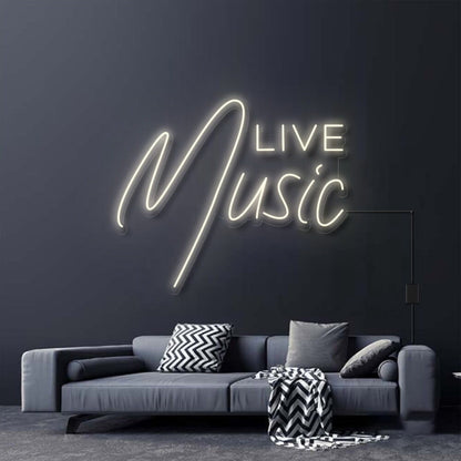 Live Music Led Neon Sign For Music Lovers And Social Spaces | Shineneon