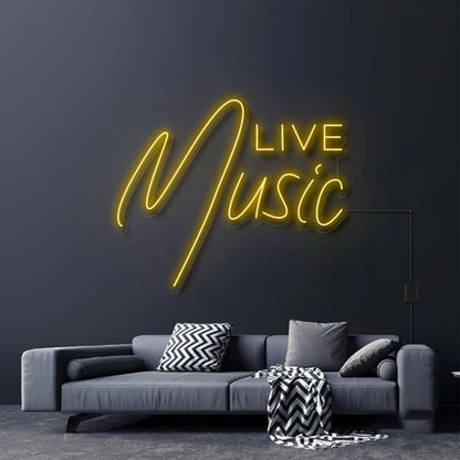 Live Music Led Neon Sign For Music Lovers And Social Spaces | Shineneon