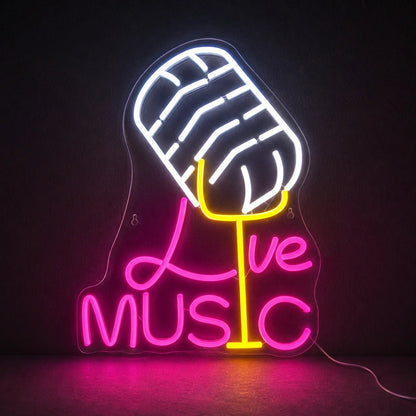 Live Music Microphone LED Neon Sign - Shineneon