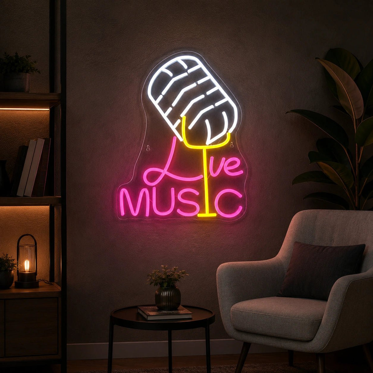 Live Music Microphone LED Neon Sign - Shineneon