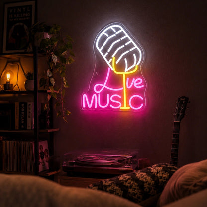 Live Music Microphone LED Neon Sign - Shineneon