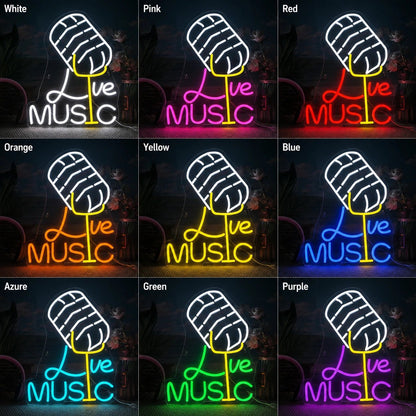 Live Music Microphone LED Neon Sign - Shineneon